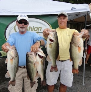 1st Place: David Hall & Dane Sallinger of Raleigh & Wake Forest...5 bass...23.05 lbs...$1,000