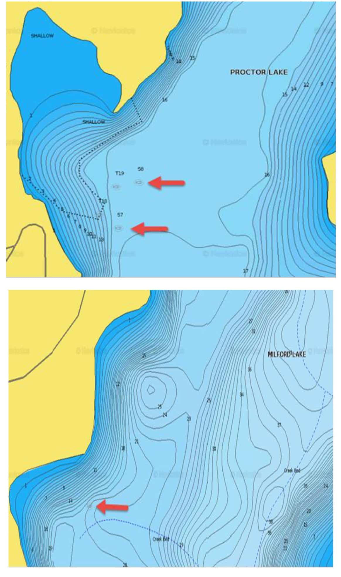 navionics lake maps list